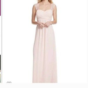 Samantha Paige Womens Formal Maxi Dress size 2 Pink A Line Chiffon Bridesmaid